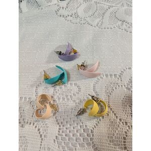 Vintage 80s 90s Pastel Enamel Earring Lot